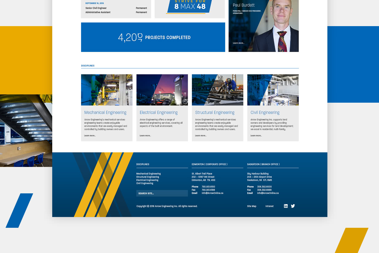 Showcase Arrow Engineering Website