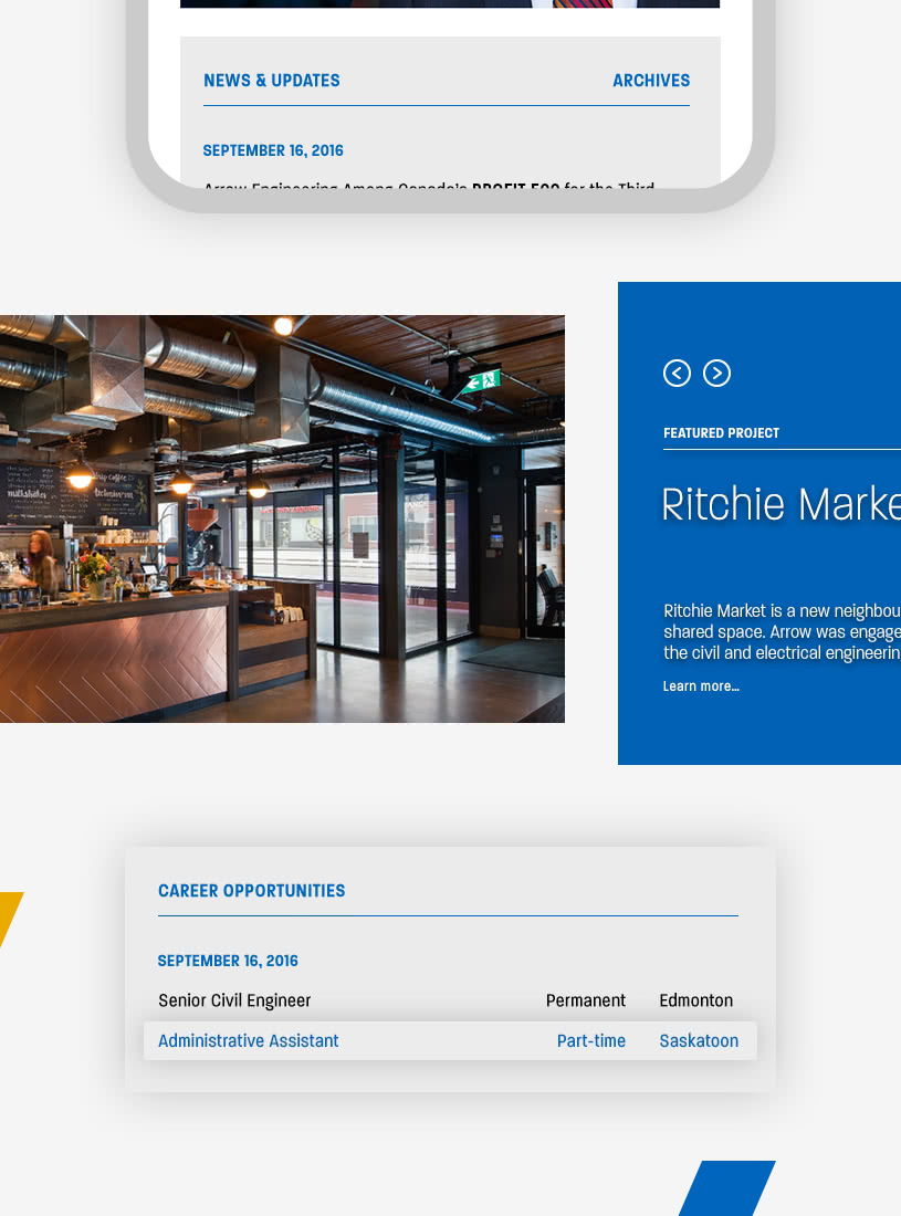 Showcase Arrow Engineering Mobile Website