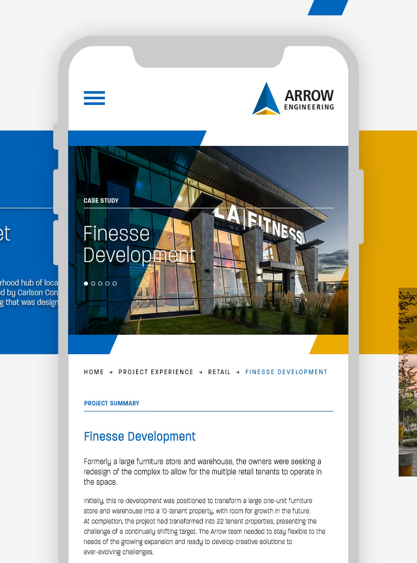 Showcase Arrow Engineering Mobile Website