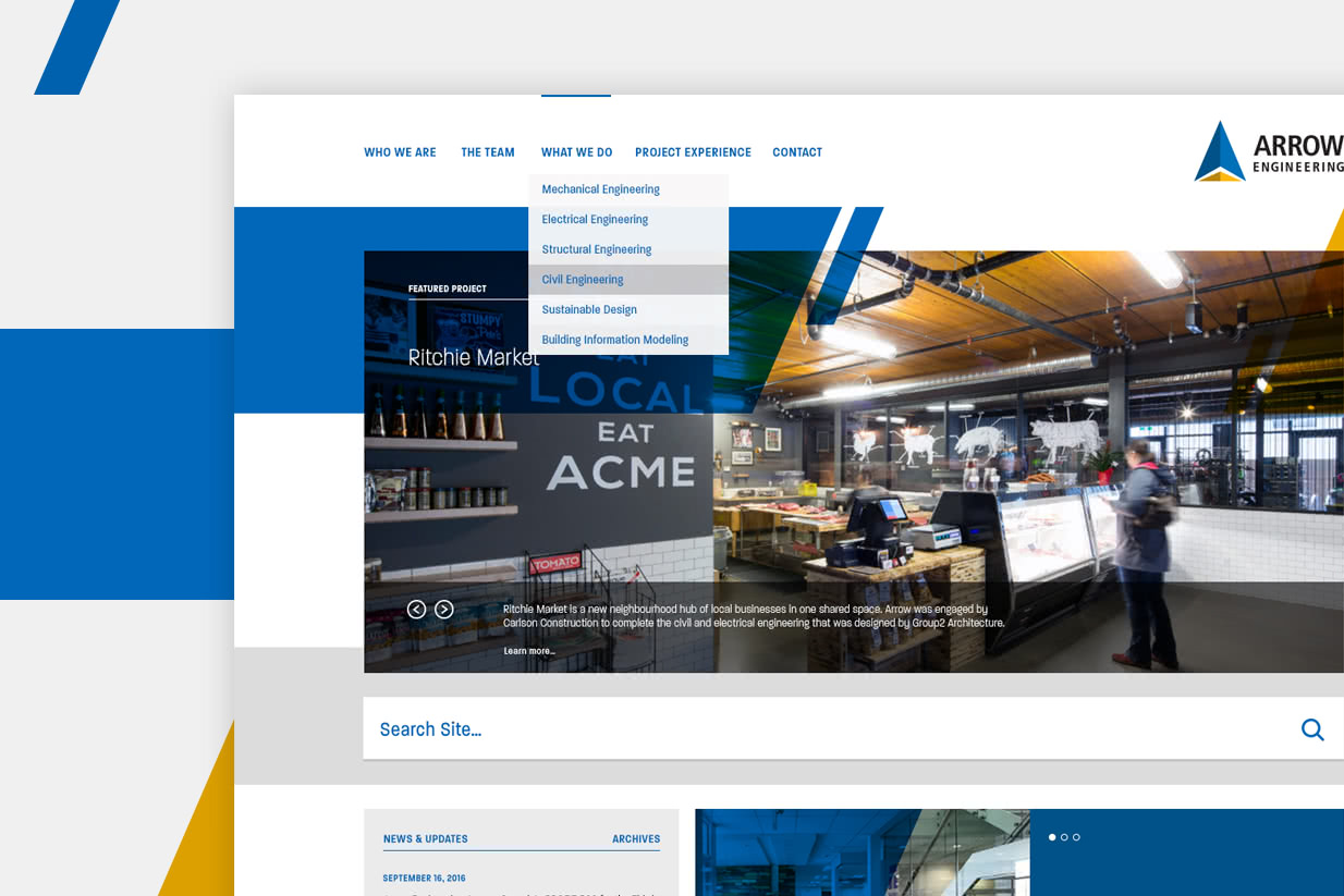 Showcase Arrow Engineering Website