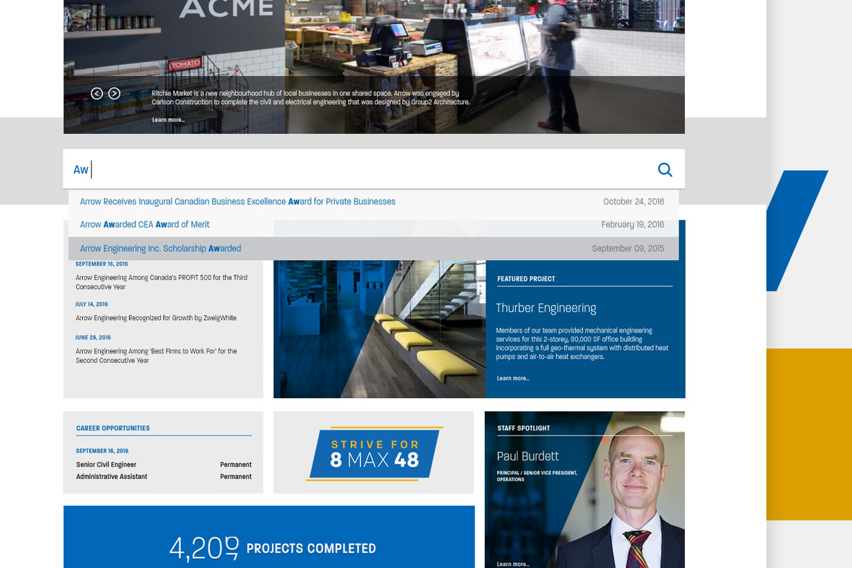 Showcase Arrow Engineering Website